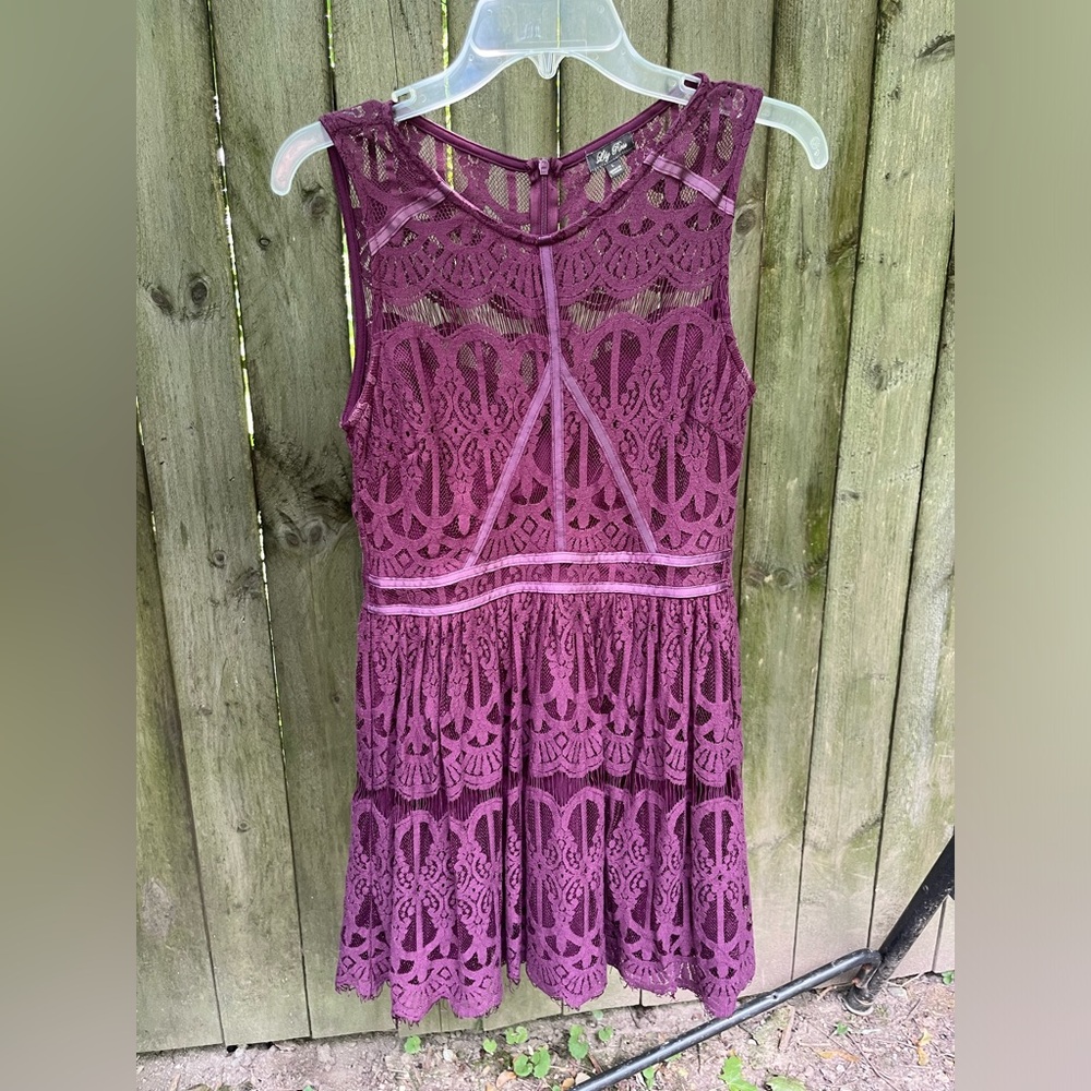 Lily Rose Lace purple dress size large